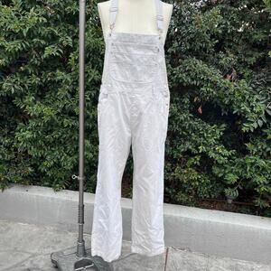 Vintage London London White Denim Overalls Wide Leg Bib Jumpsuit 90s Y2K Cotton